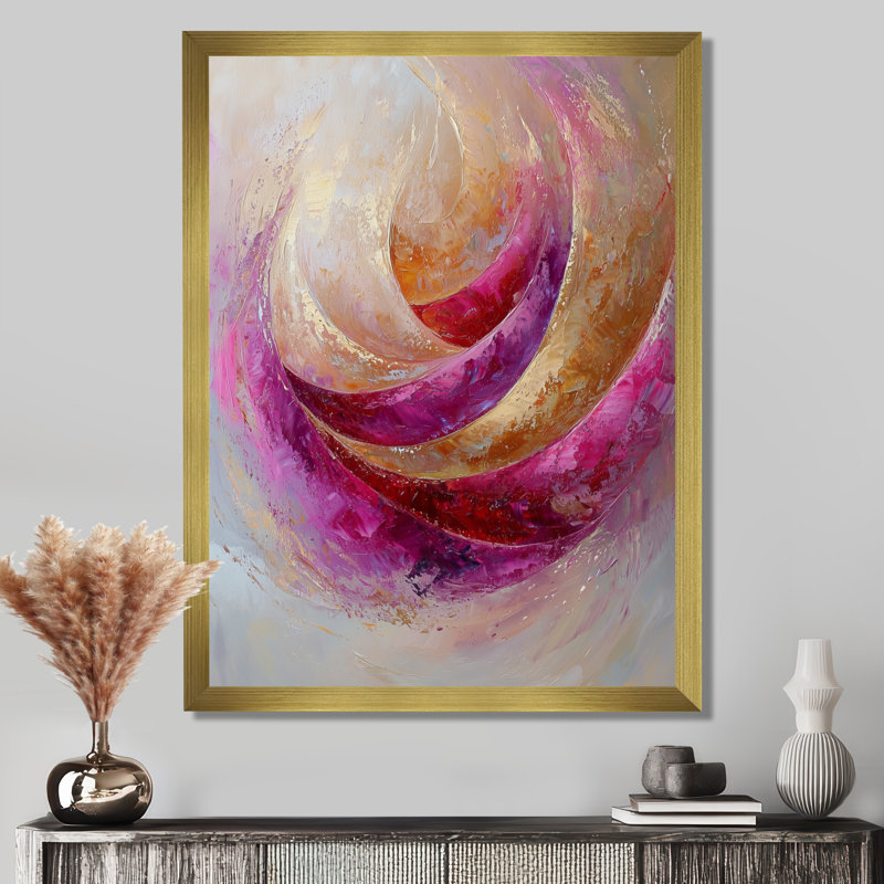 Sommerville, reproduction d'art sur toile abstraite, H 32 po x l 24 po, Picture Framed, Doré