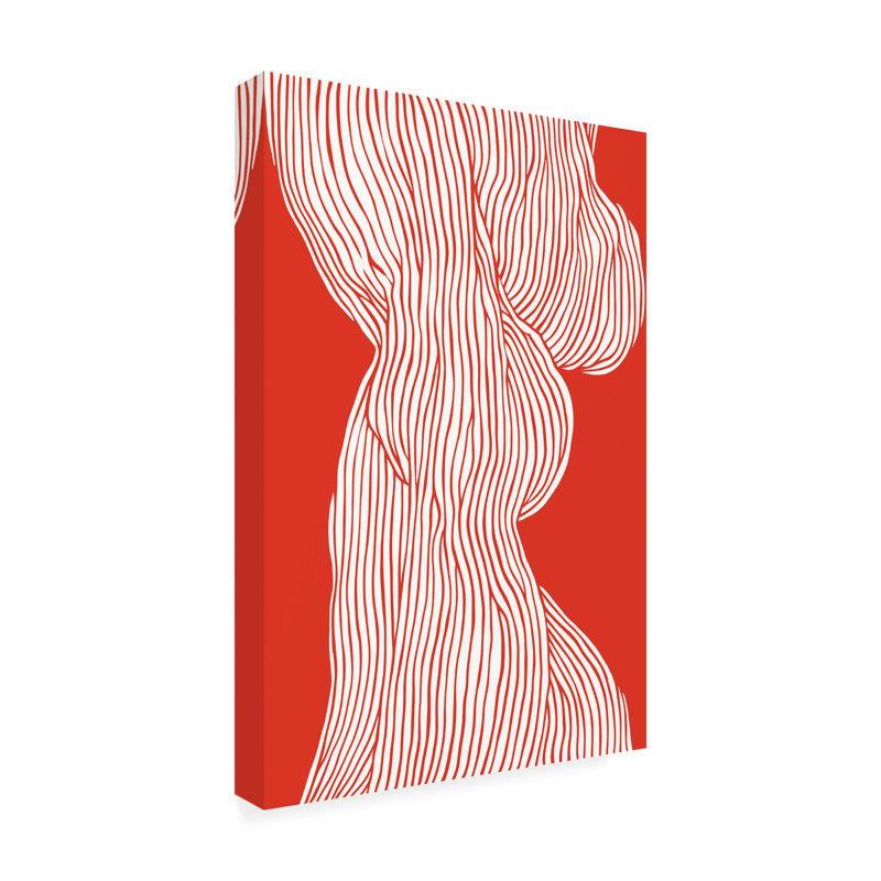 Fibre bolognaise no 1, impression sur toile, H 19 po x l 12 po x P 2 po, Rouge