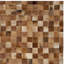 Tapis en cuir brun / brun clair Barr-24830997