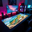 East Urban Home Cute Sea Turtle Desk Mat, Happy Cartoon Ocean Animal ...