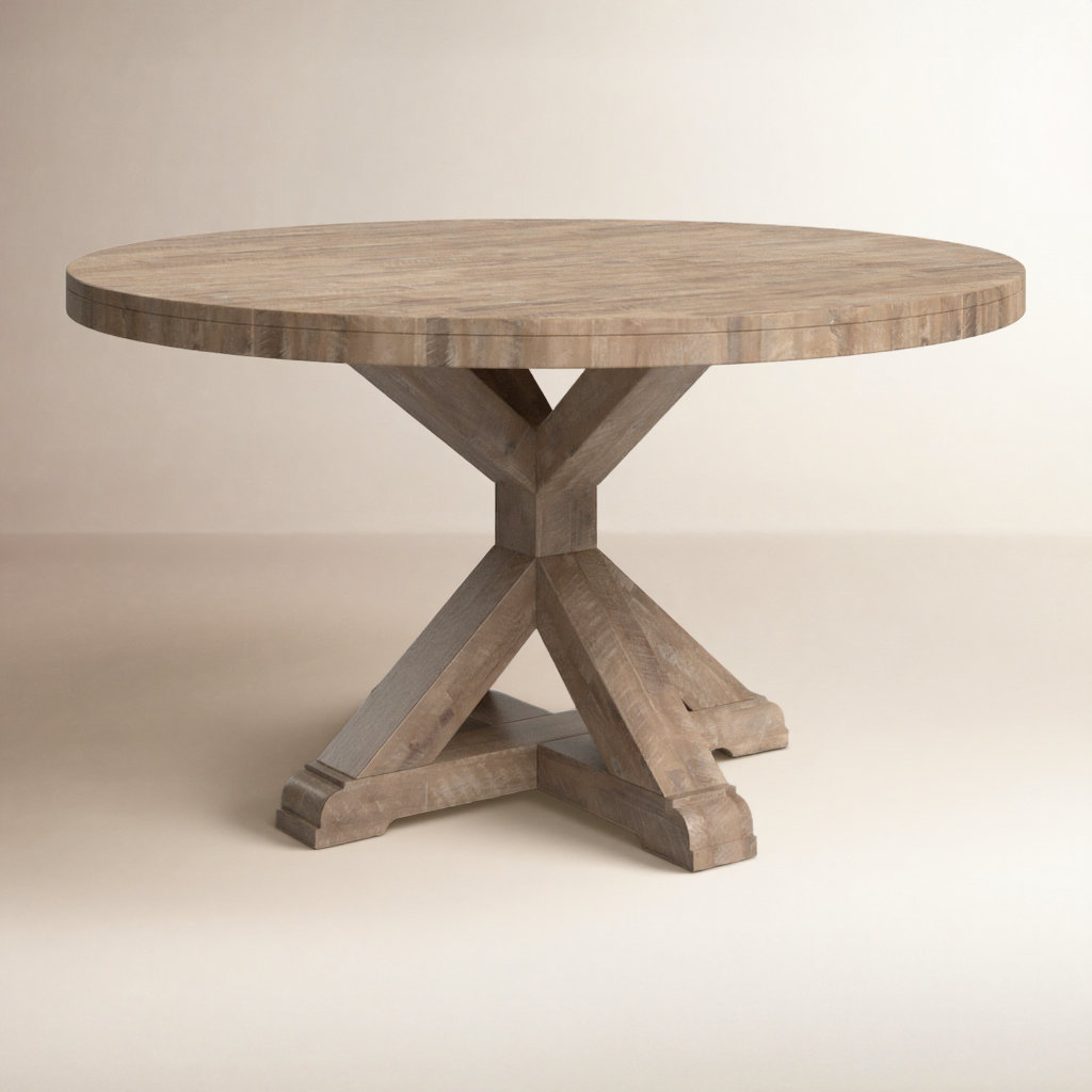 Bianca 54" Acacia Dining Table, Weathered Natural