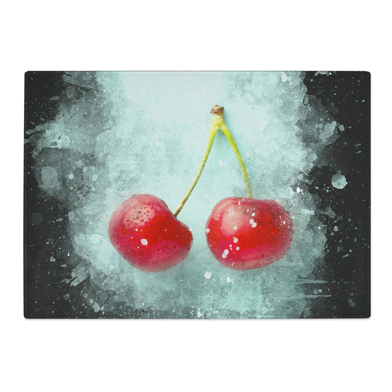 Two Cherries Chopping Board, 28.5cm W x 39cm L