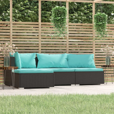 Ensemble modulaire de patio rectangulaire avec coussins de 27,6 po Wolther