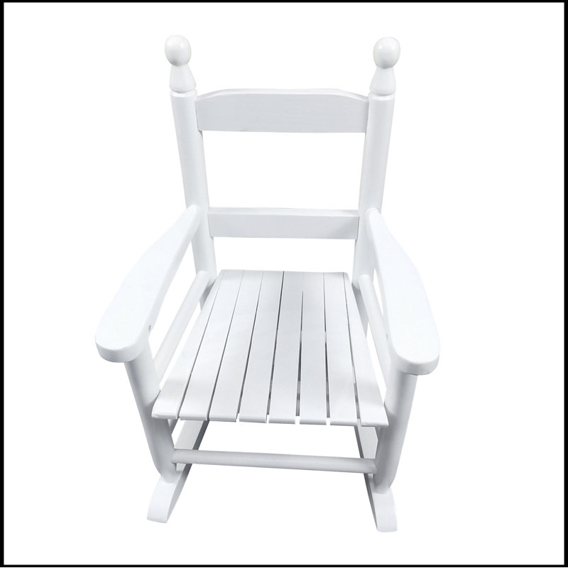 Chaise Adirondack à bascule en bois massif Ceona, Blanc