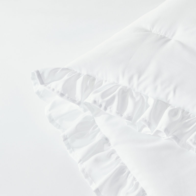 Andency Comforter Full Size Set White, 3 Pieces Ruffle Farmhouse Gift Full Comforter Set, Soft Lightweight Fluffy All Season Room Decor Bed Set for Girls Women Teens Daughter