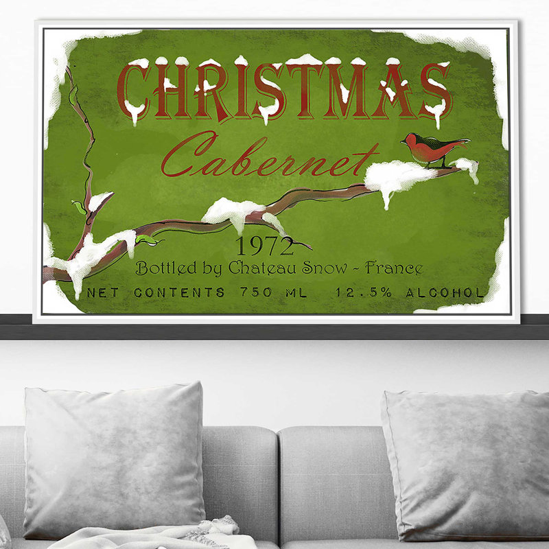 Christmas Cabernet (Horizontal) par By Jodi - impression, Cadre flottant blanc, H 31,5 po x l 51,5 po x P 2 po