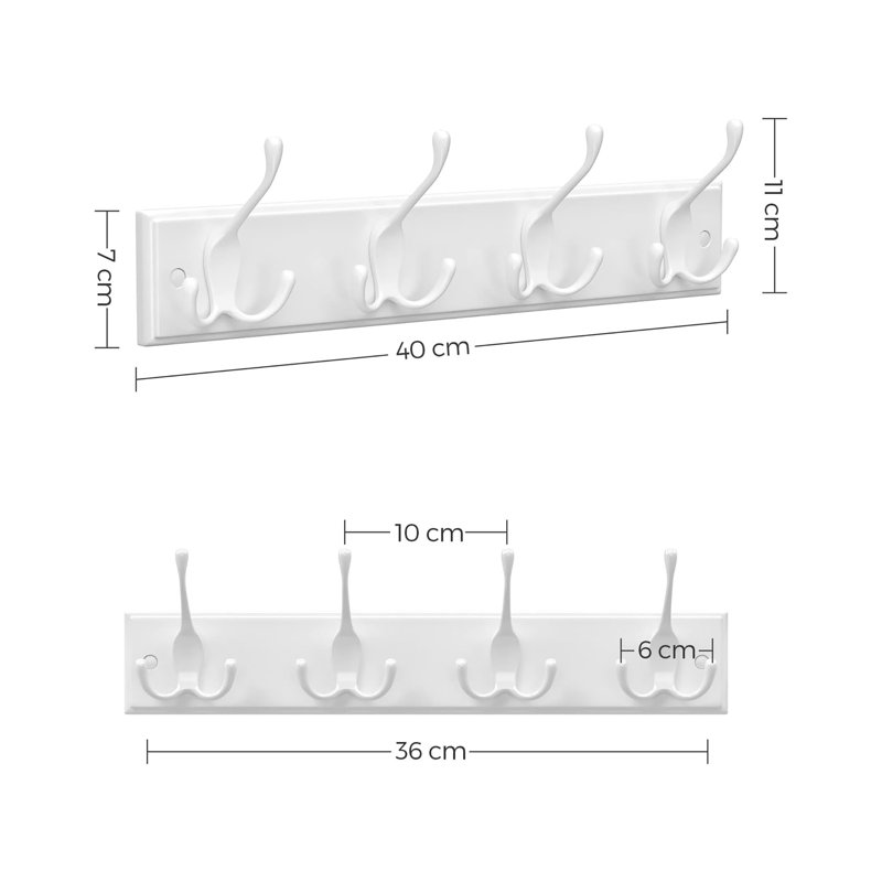 Asleigh Wall 4 - Hook Wall Mounted Coat Rack