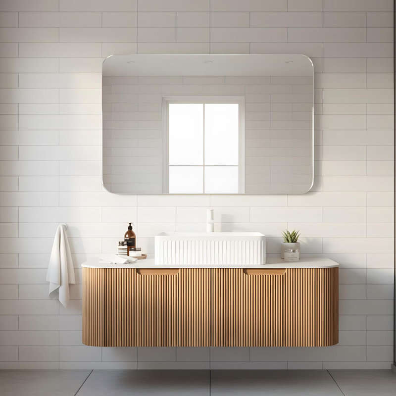 48" Wall Mounted Bathroom with Rectangular Ceramic Basin and 2 Drawers