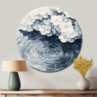 Hydrangea par l'effet d'étang ondulé - Hydrangées rondes