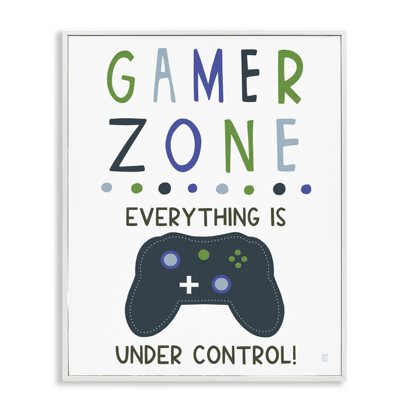 Tout est sous contrôle Gamer Zone, estampe numérique, conception par Elizabeth Tyndall, H 14 po x l 11 po