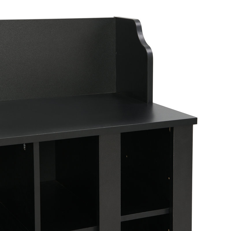 Shoe Storage Bench With Shelves And 4 Hooks, Elegant Hall Tree With Wall Mounted Coat Rack, Entryway Organizer For Hallway, Foyer, Mudroom