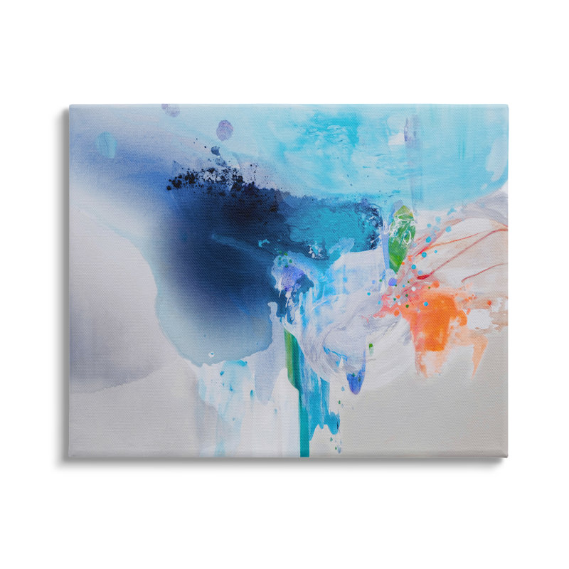 Intense peinture abstraite éclaboussure d'eau, Plaque murale, H 20 po x l 16 po