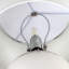 1 lampe de table moderne en céramique blanche et brune avec abat-jour en lin blanc et brun