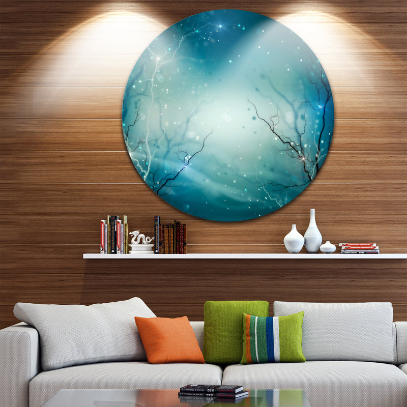 « blue winter imaginaire forest », impression, H 23 po x l 23 po x P 1 po, Métal