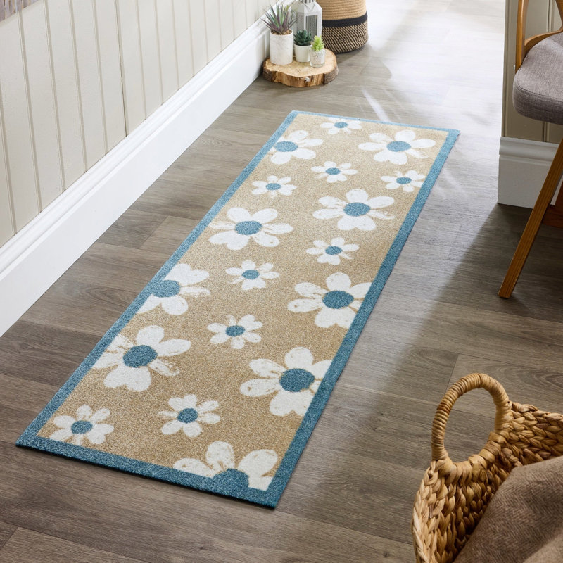 Non-Slip My Flower Home Indoor Doormat, 50cm W x 150cm L