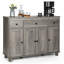 Buffet 47,2 po avec 3 tiroirs et tablettes réglables Zekai