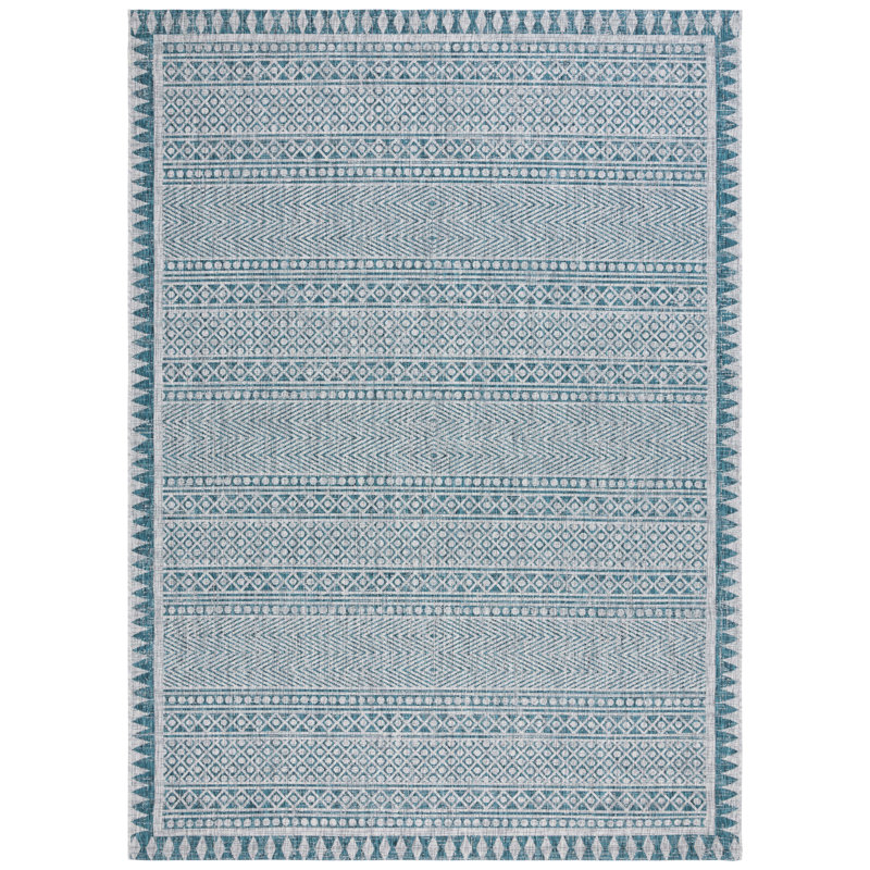 Caihla Performance Geometric Indoor/Outdoor Area Rug, Rectangle 6'7" x 9'6"
