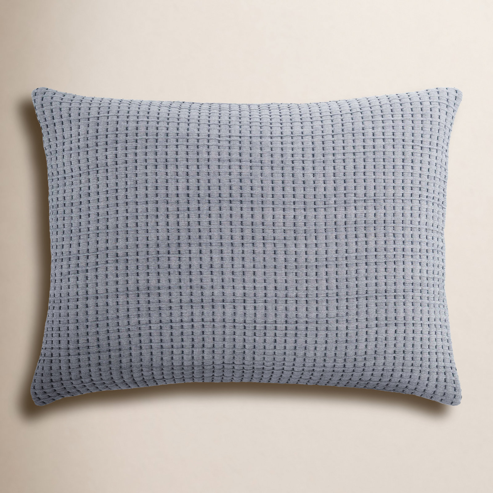 Pick Stitch Cotton Shams, Standard, Navy
