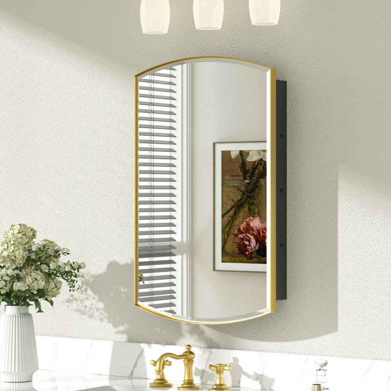 Armoire à pharmacie Arch, H 26 po x l 16 po x P 5 po, Doré