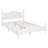 Full Size Wood Platform Bed – Retro Style White Wooden Slat Bed Frame, Modern Bedroom Furniture-69678628-69678629