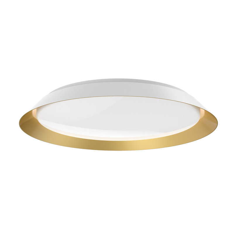Plafonnier encastré à DEL 1 lumière 23,125 po Jasper, Blanc / or