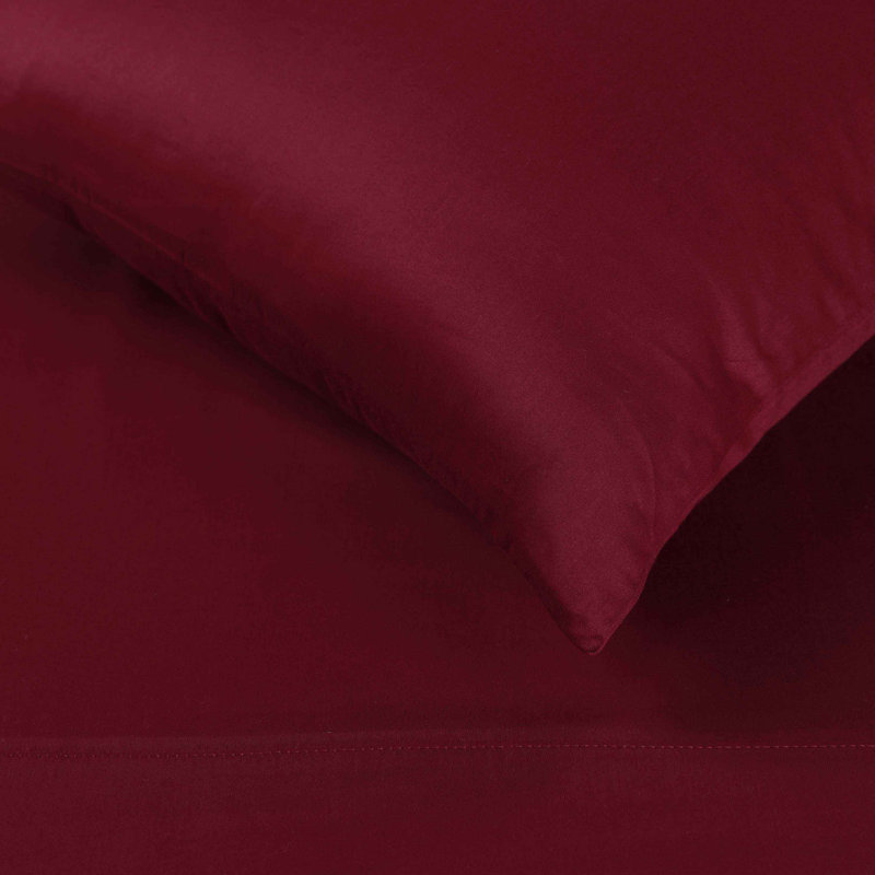 Luxor Treasures 400 Thread Count Egyptian Cotton Blend Pillowcase, Standard, Burgundy