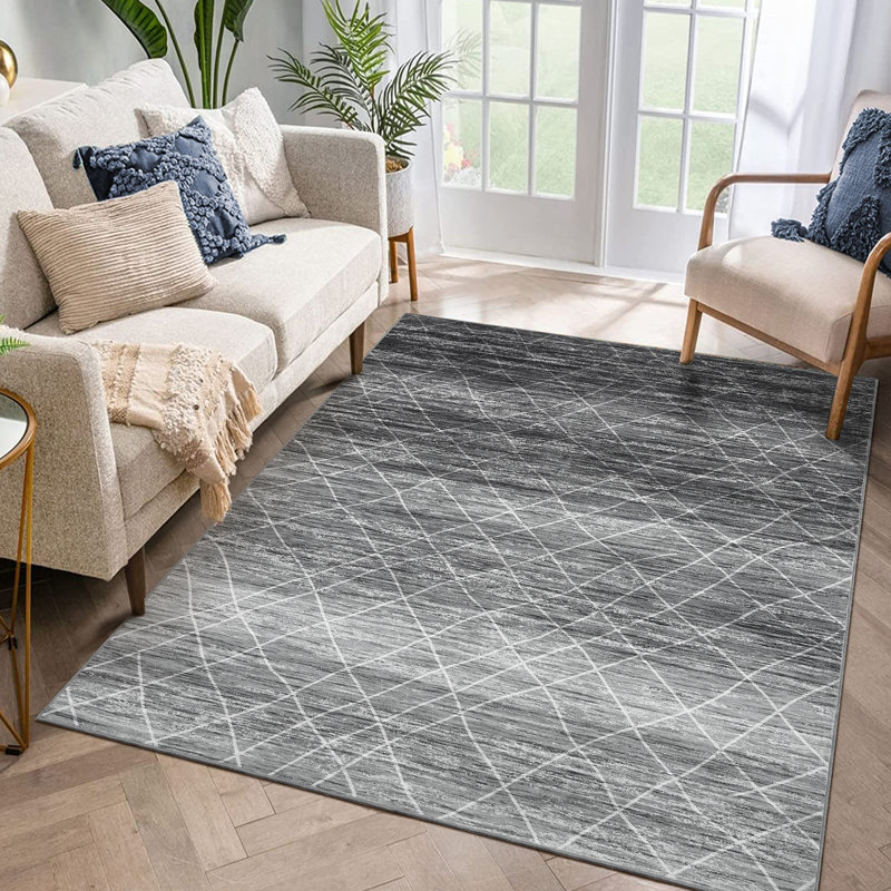 Farquhar Boho Machine Washable Rug with Rubber Backing for Living Room Geometric Non-Slip Area Rug Indoor Carpet Non-Shedding Rug for Bedroom Dining Room Hallway Kitchen Office Playroom Nursery