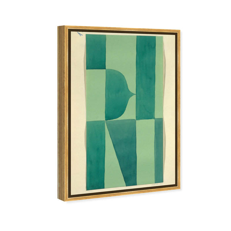 Textile Design - Peinture sur toile, H 36 po x l 24 po, Cadre doré