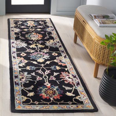 Tapis floral en laine / coton touffeté Shiverick