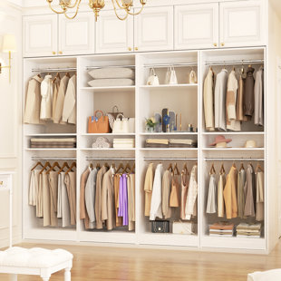  Wood Closet System With Hanging Rods