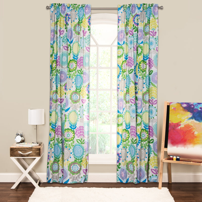 Crayola Pointillist Pansy Semi Sheer Curtain