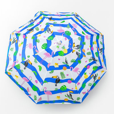 Parasol de plage multicolore 6 pi - Motif rayé arc-en-ciel vibrant, 72 po, polyester 160 g, grand parasol de piscine pour terrasse, jardin, terrasse, cour et piscine
