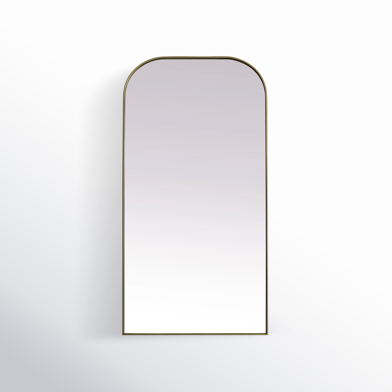 Sabine Metal Arch Floor Mirror, 66" x 35", Brass
