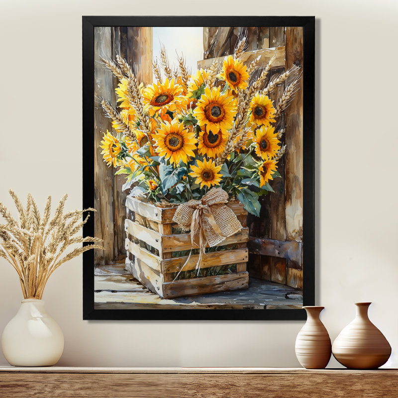 Benson - Art mural sur toile florale, Black, 20" H x 12" W, Reproduction encadrée d'une seule photo