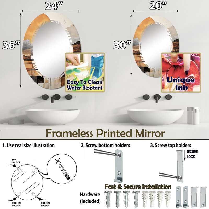 Miroir mural Barrons, 30 po x 20 po