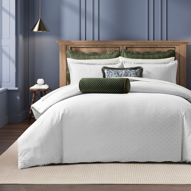 Pollsy Duvet Cover Set, King  Duvet Cover + 2 Shams, White