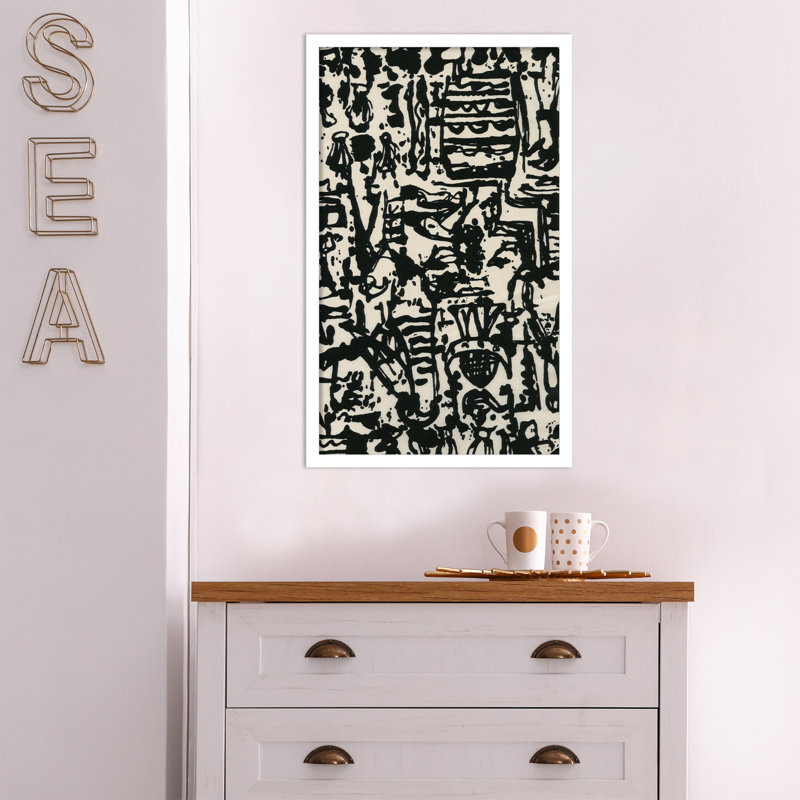 Graphic Mod Abstract II by Baxter Mill Archive, 27" H x 16" W, Black