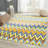 Blair Blue/Yellow/Orange Striped Contemporary Area Rug-19276646