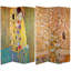 72" x 48" Double Sided Works of Klimt 3 Panel Room Divider