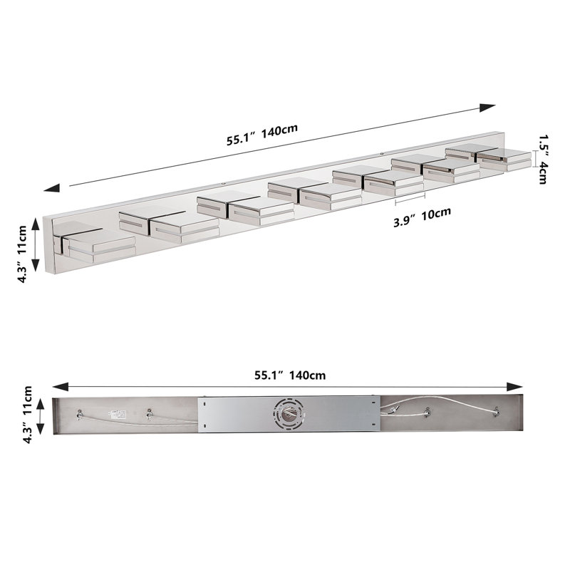 Applique murale moderne à 7 lumières pour salle de bain et miroir, design minimaliste élégant, écoénergétique, facile à installer