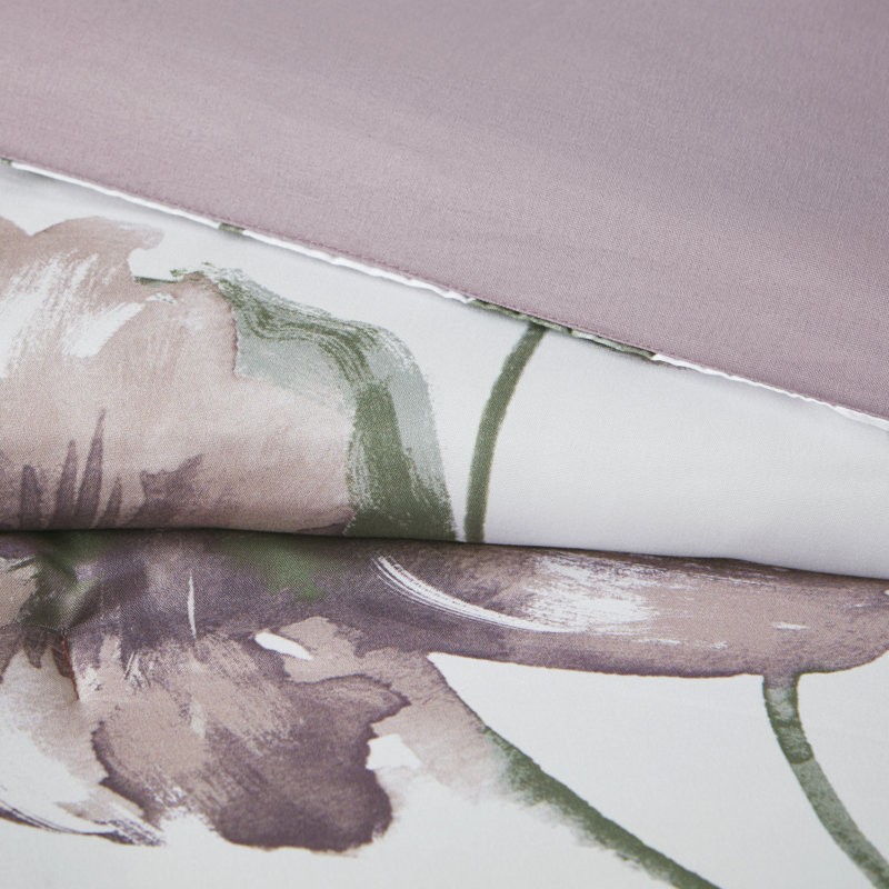 King Gray Floral Microfiber Bed in a Bag Set
