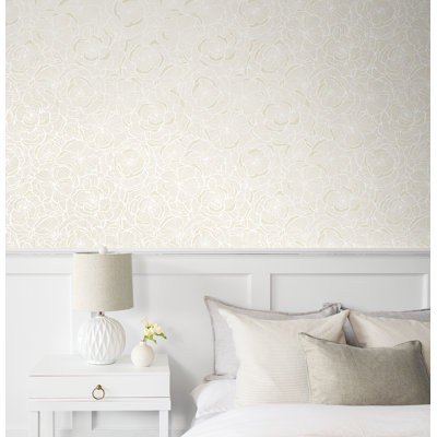  Papier peint floral perle Camellia