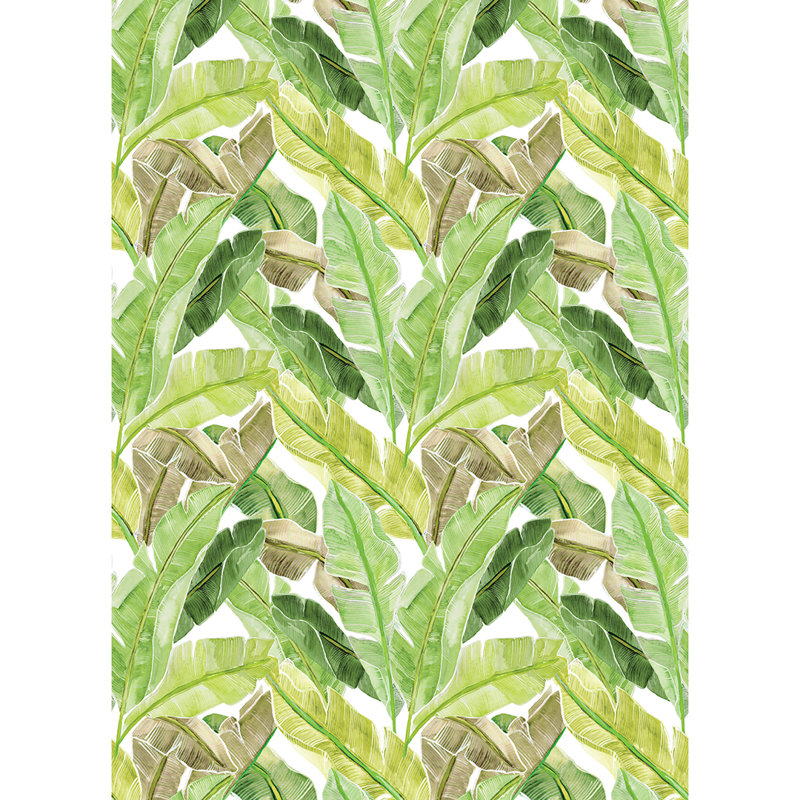 Adhésif mural vert à feuilles de palmier