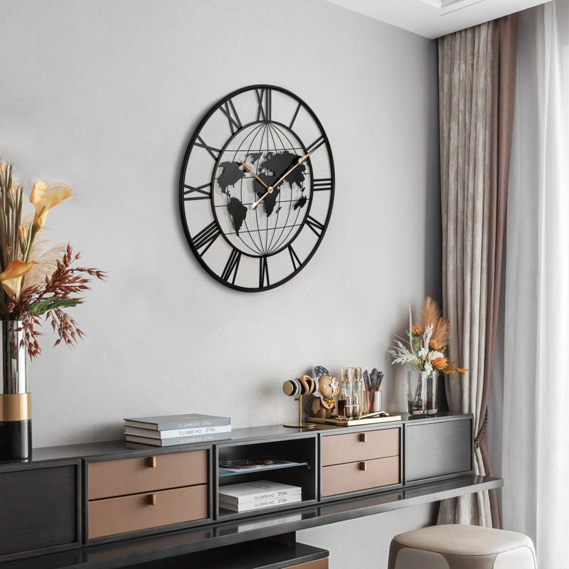 Large Metal Wall Clock with Pointers