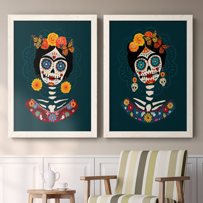 «Bright Day Of The Dead», toile encadrée de qualité supérieure - prête à être accrochée