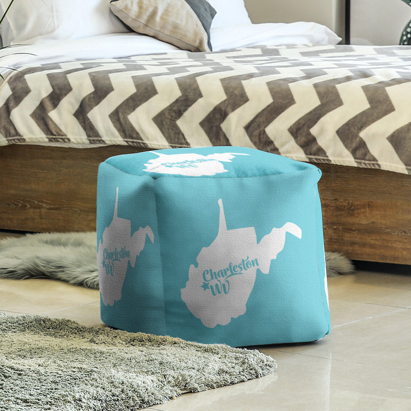 Upholstered Ottoman, Teal
