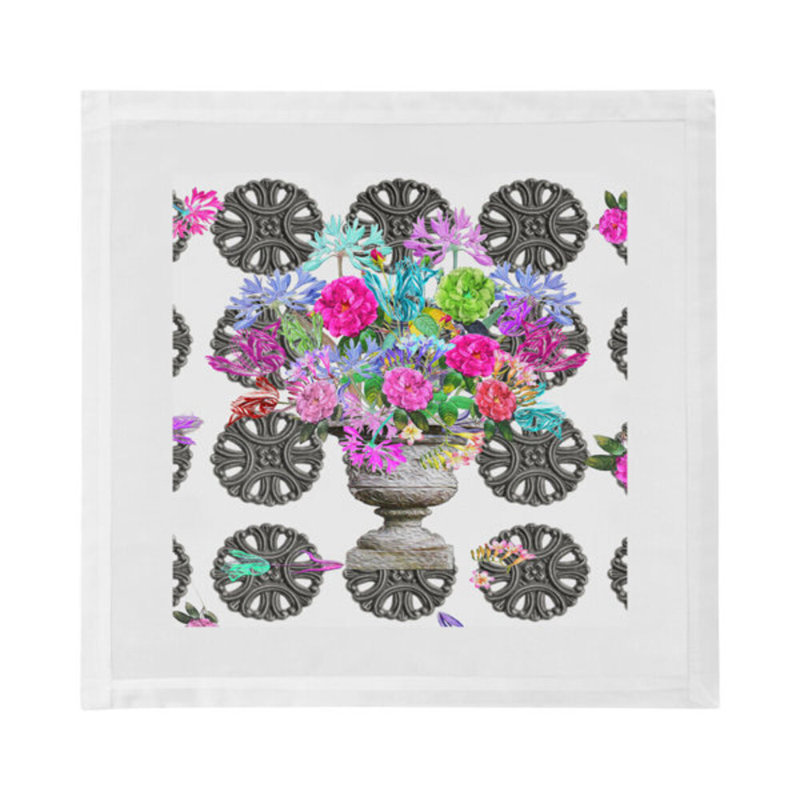 Pistils Metal Bouquet Cotton Sateen Dinner Napkins