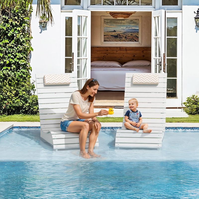 Pool Lounge Chairs Set of 2, White