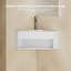 Lavabo de salle de bain triangulaire à surface solide Monblari 20 po blanc mat-126756298