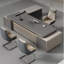94.49"Modern administrative L-shaped Grey particle board office desk-949391954